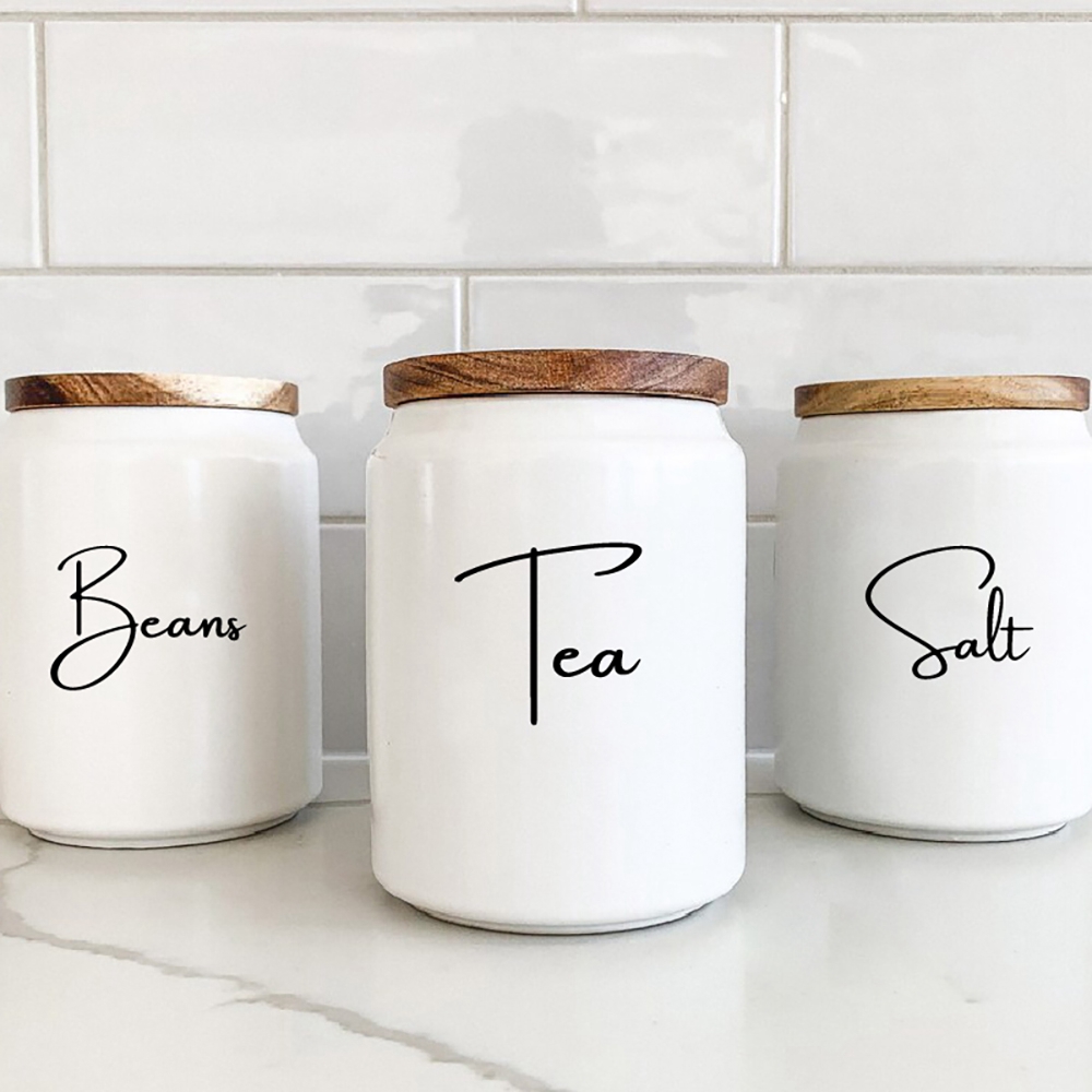 Coffee Tea Quotes - Kitchen Organization Canister Jar Labels Sticker