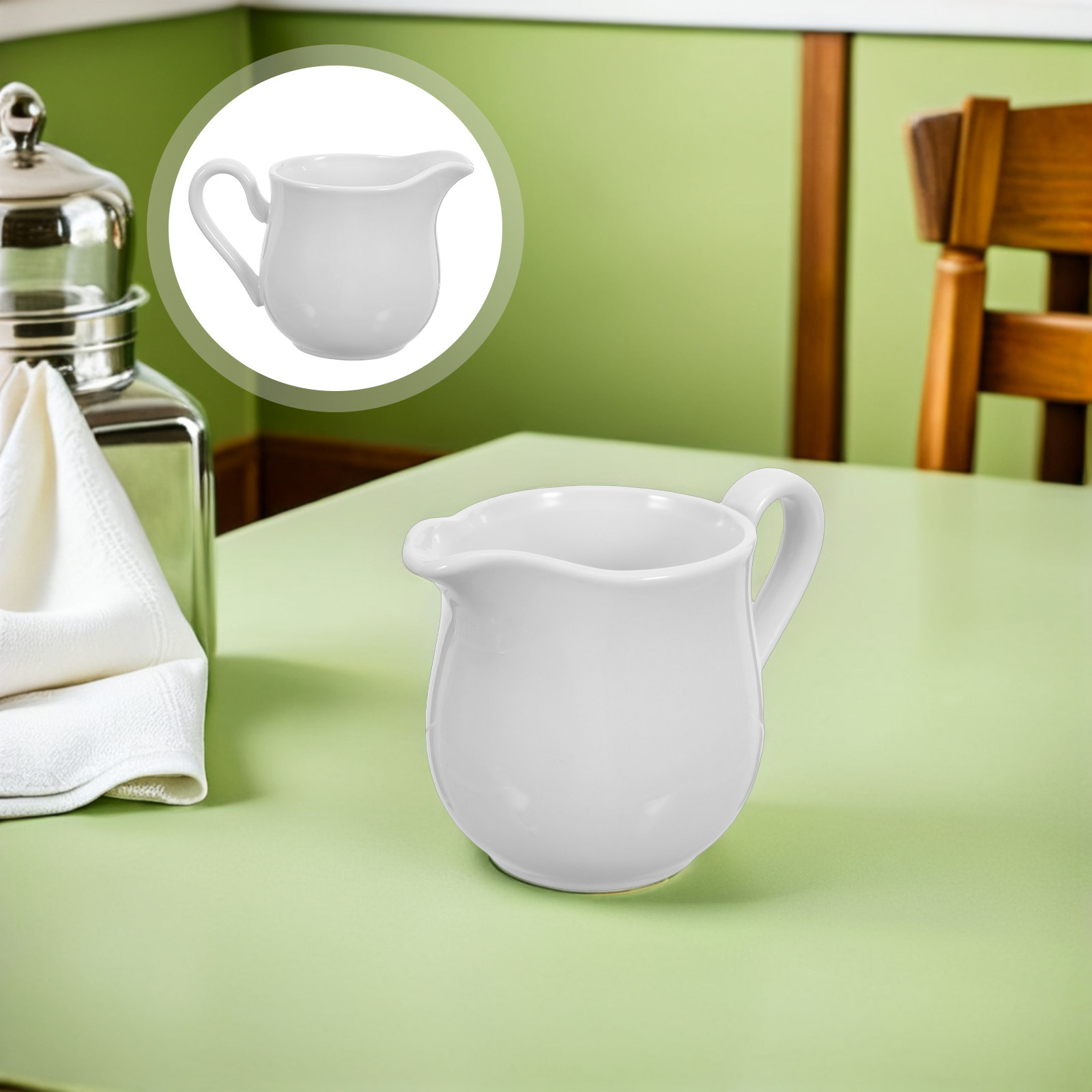 Coffee Tea Creamer - Ceramic Milk Jug 350Ml Glossy Creamer