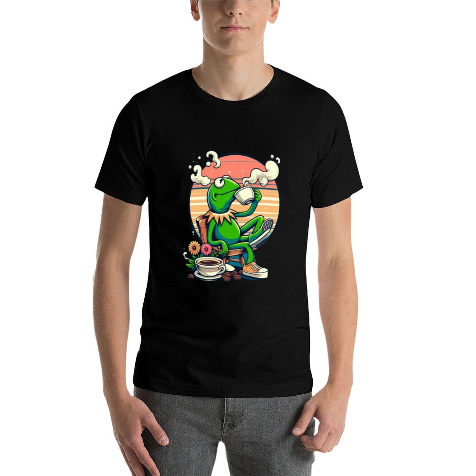 Kermit Sipping Tea gif. Funny  - Coffee Tea Knits review and price