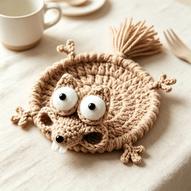 Cute Crochet Animal Coaster Ha - Coffee Tea Knits review and price