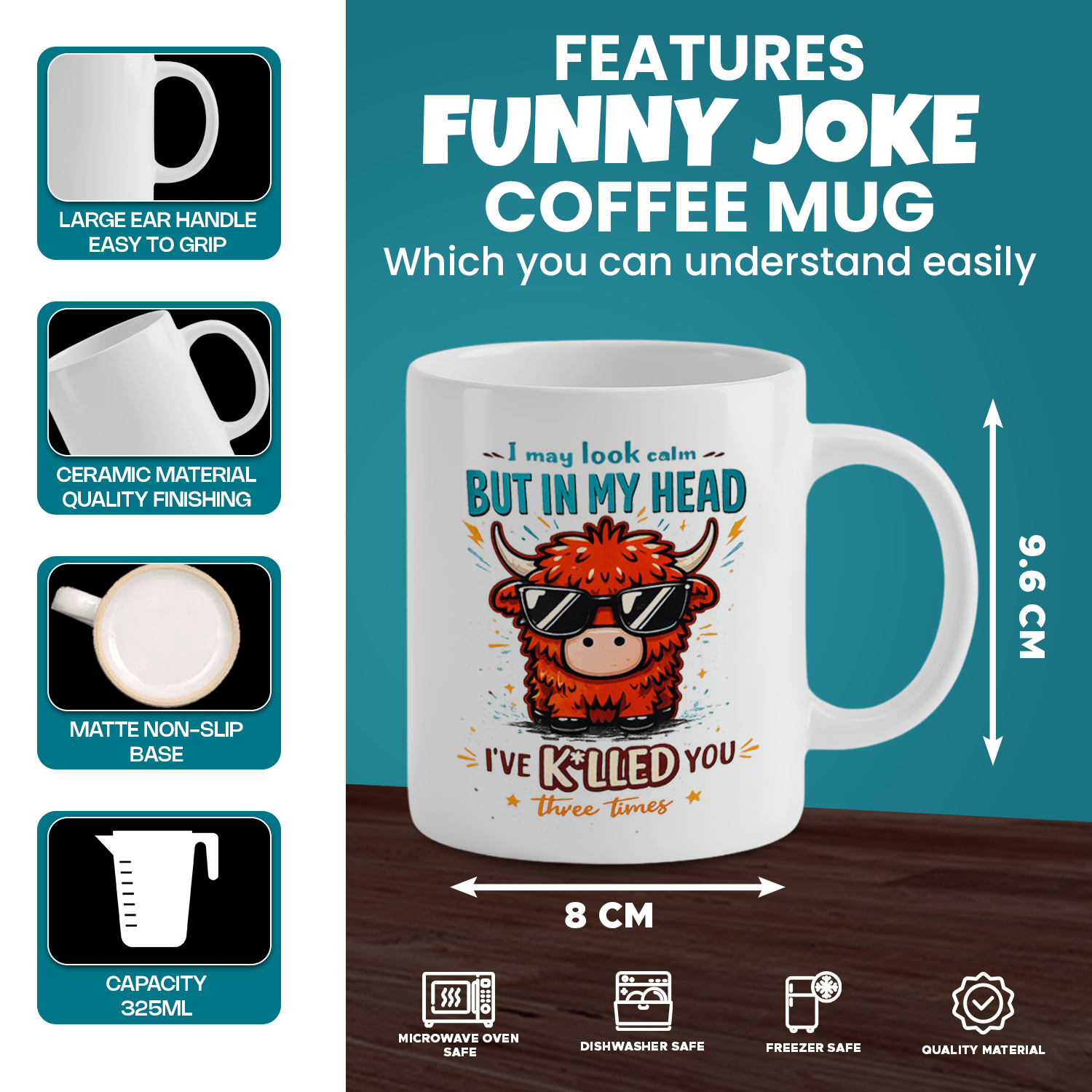 Highland Cow Funny Quote Coffe - Coffee Tea Quotes review and price