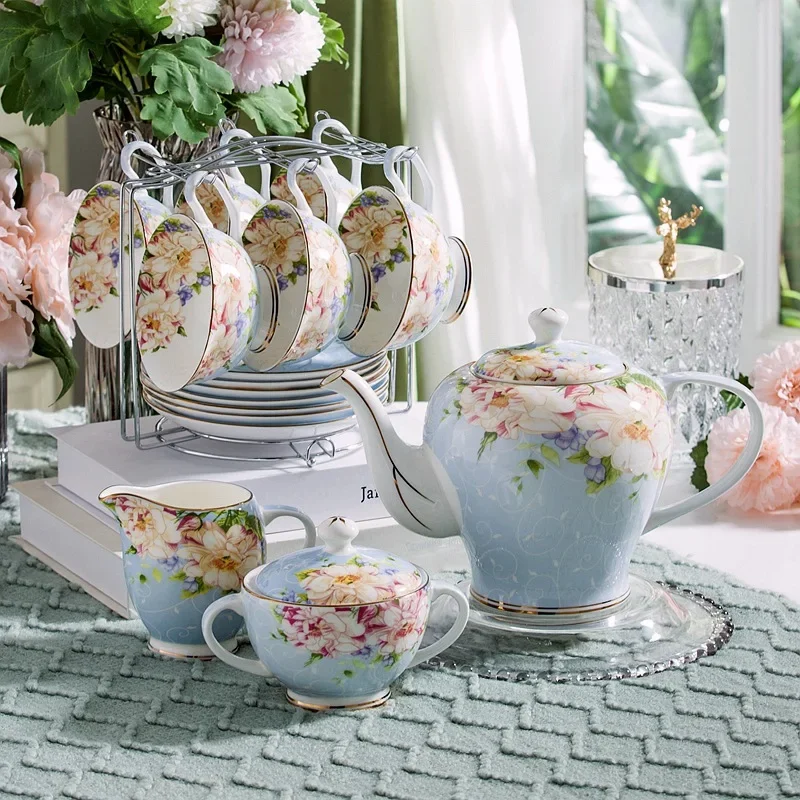 Pink Blue Flower Bone china Co - Coffee Tea Creamer review and price