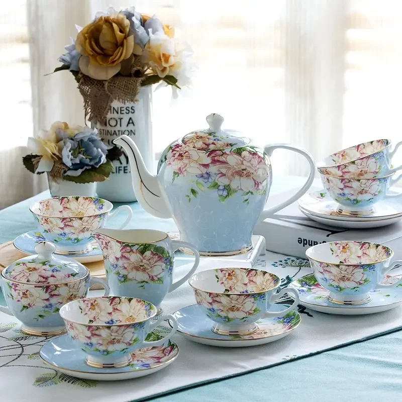 Pink Blue Flower Bone china Co - Coffee Tea Creamer review and price