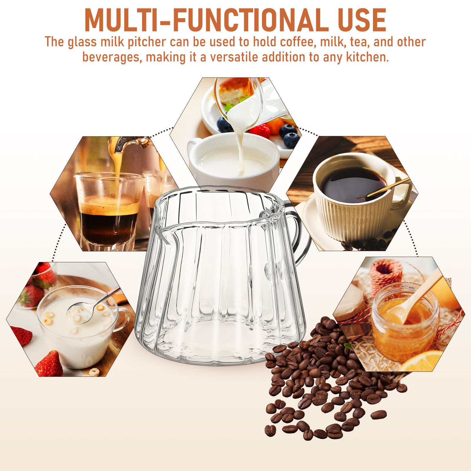 Glass Creamer Pitcher Sturdy M - Coffee Tea Creamer review and price