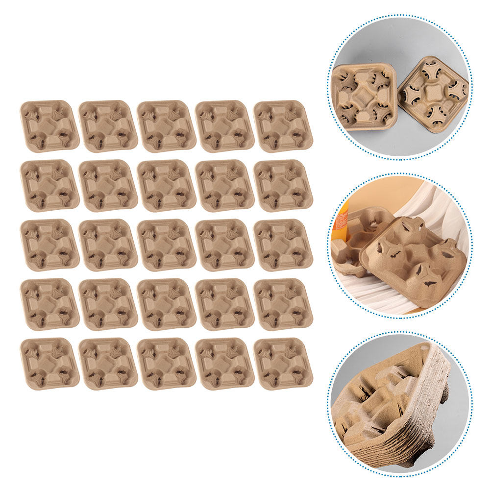 25Pcs Four-Cup Paper Pulp Hold - Coffee Tea Holders review and price