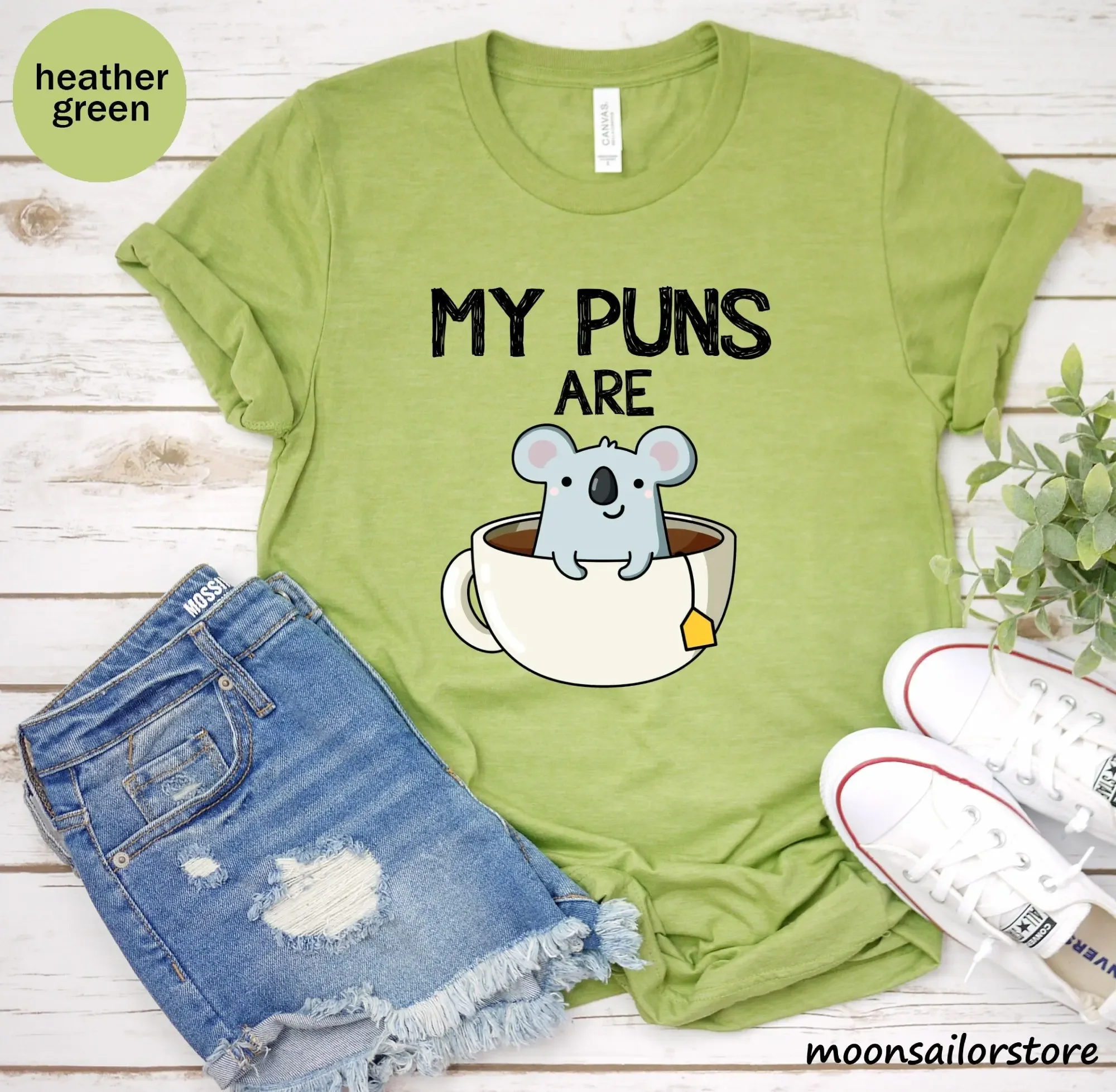 My Puns Are Koala Tea T Shirt  - Coffee Tea Knits review and price