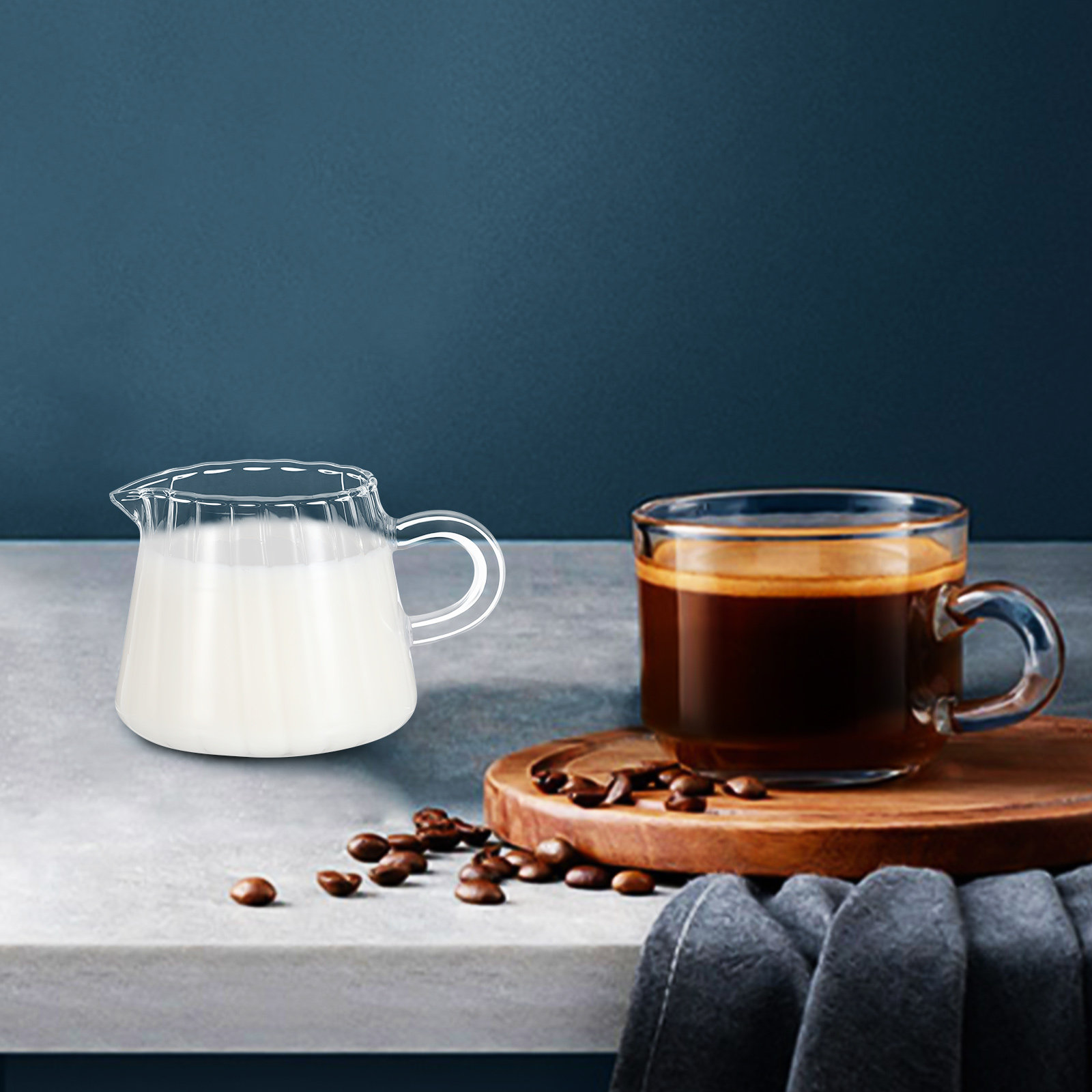 Clear Glass Milk Pitcher High  - Coffee Tea Creamer review and price